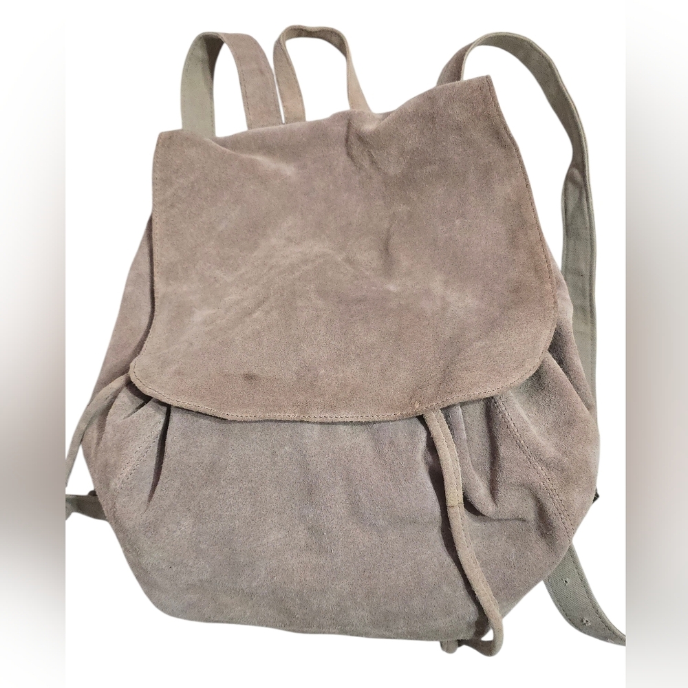 Ecote Taupe Beige Cow Suede Backpack Boho Hipster